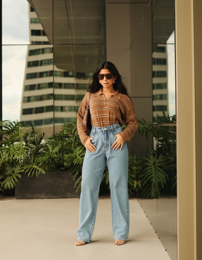 Calça wide leg
