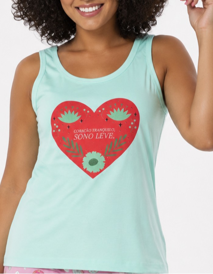 APENAS BLUSA REGATA-CORAÇÃO TRANQUILO