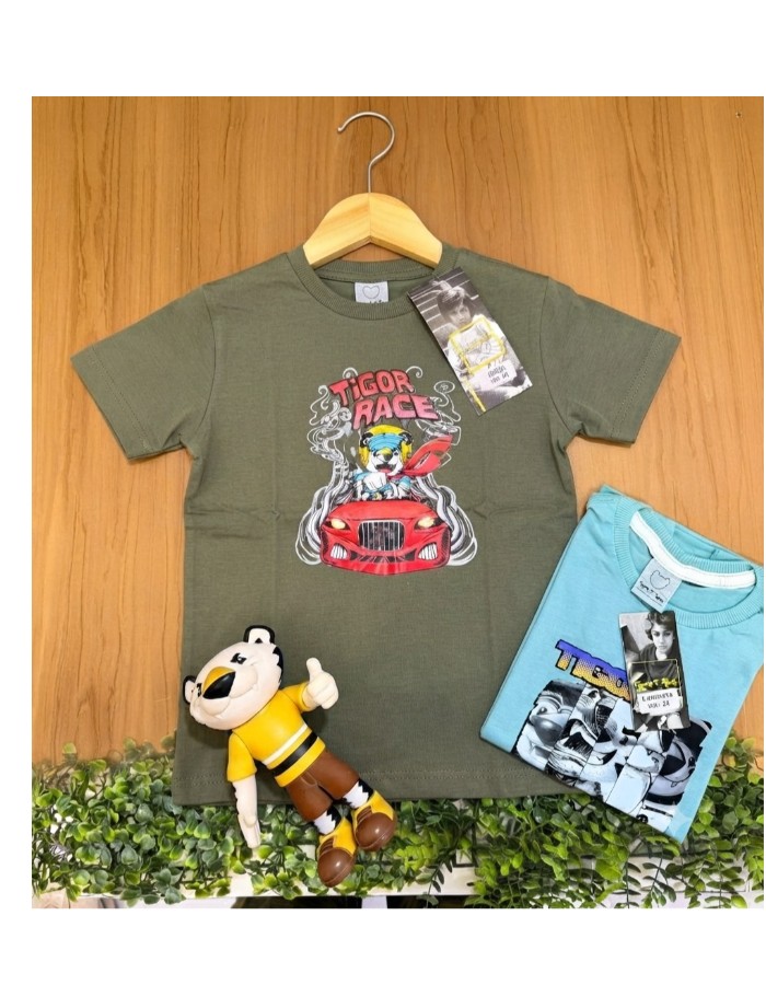 Camiseta Tigor 100% Algodão 