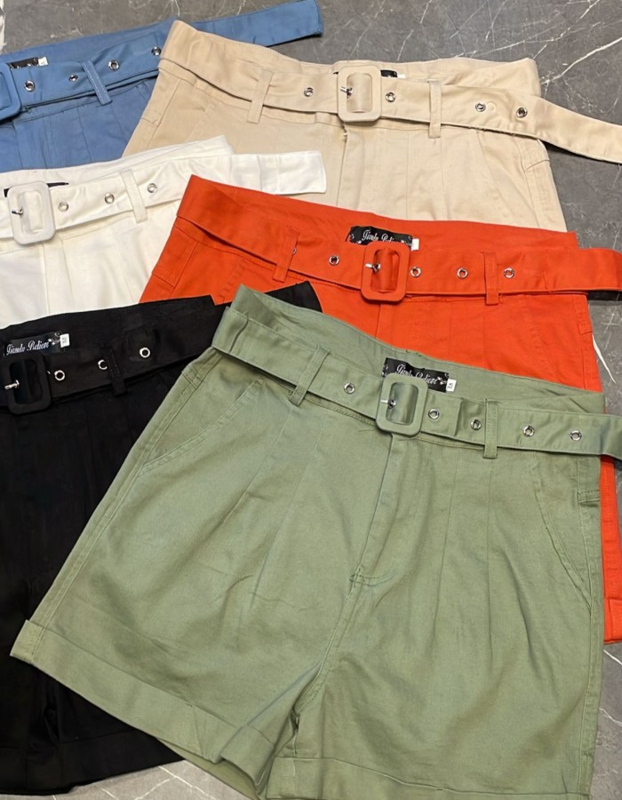 SHORT COM CINTO BRIM COM ELASTANO 
