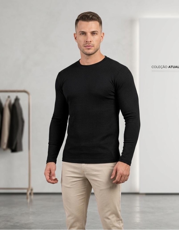 CAMISA MANGA LONGA CANELADA 