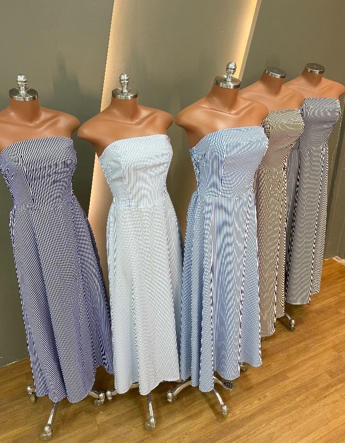 VESTIDO LONGO LISTRADO