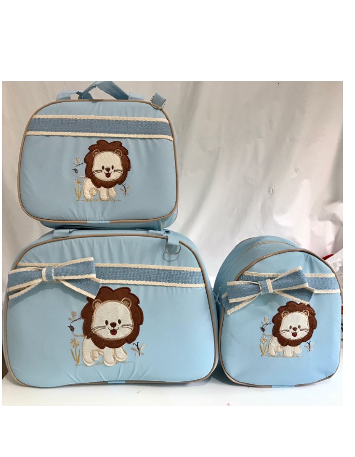 CONJUNTO BOLSA 3 PEÇAS BORDADOS VARIADOS 