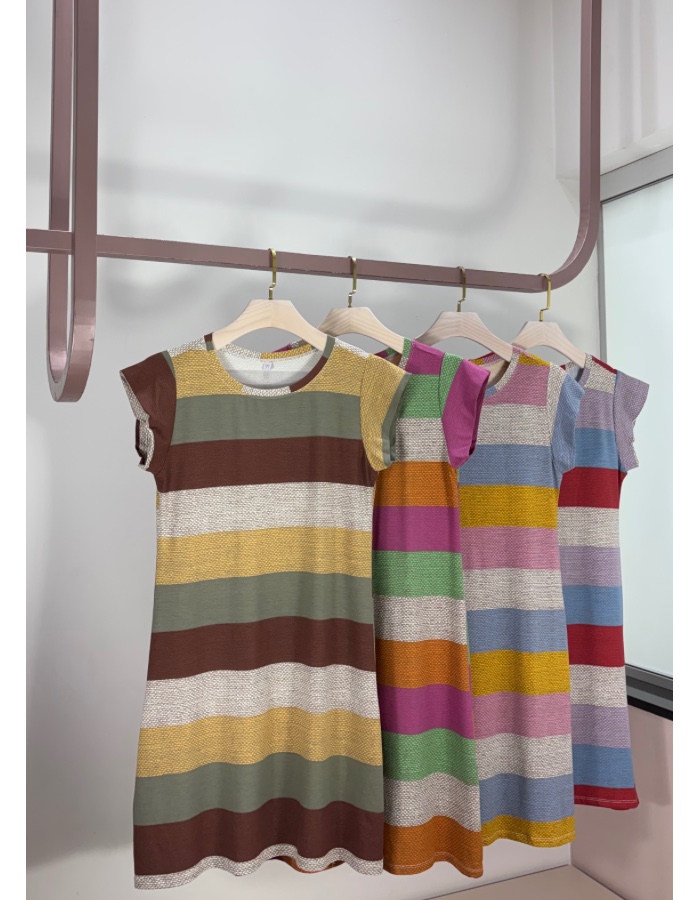 VESTIDO SARA LISTRAS SLIM TAM U VESTE 38 AO 42