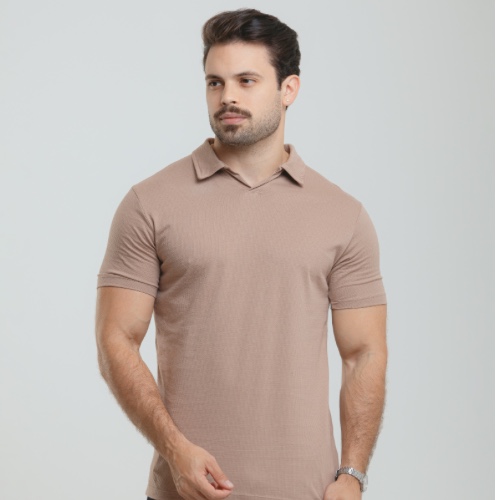 CAMISA GOLA POLO V CANELADINHA