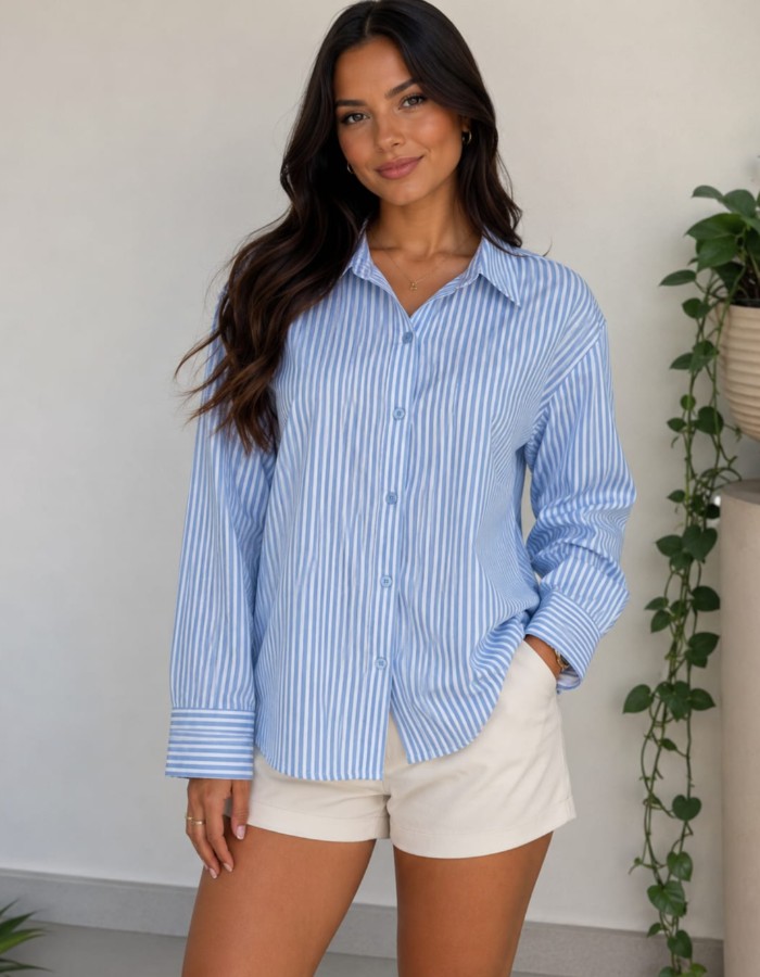 BLUSA LISA BOTÃO