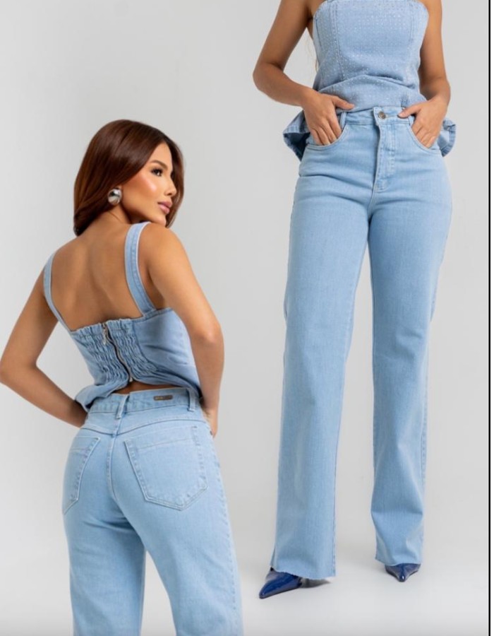 CALÇA WIDE LEG COM LYCRA PREMIUM