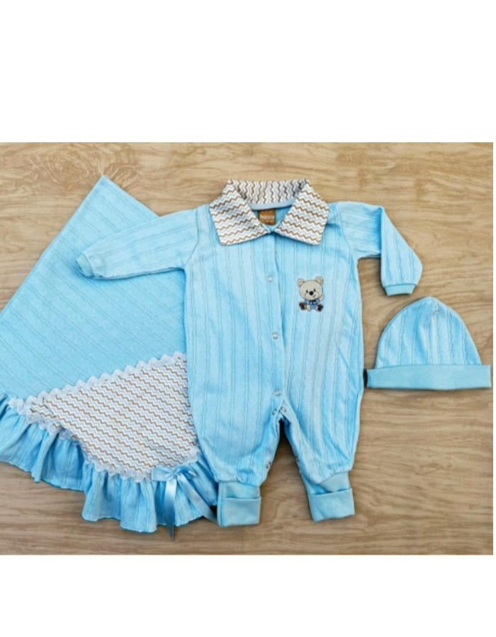 SAIDA MASCULINA MALHA PEDRINHO 3 PEÇAS 