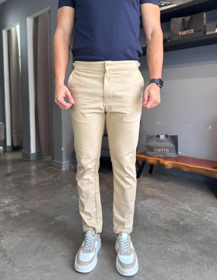 CALÇA VENEZA C/ AJUSTE  BEGE