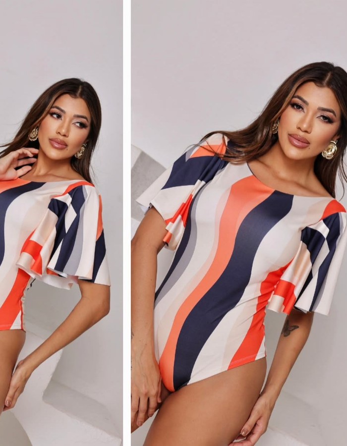 BODY FLAIR MANGA CURTA ESTAMPADO