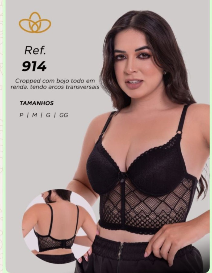 CROPPED COM BOJO TODO EM RENDA 