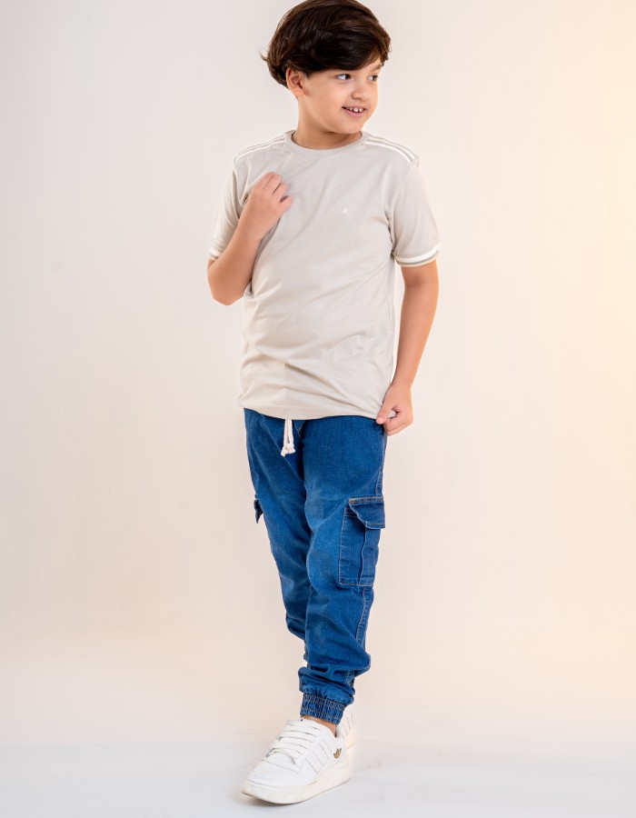 CALÇA JEANS CARGO 10,12,14,16