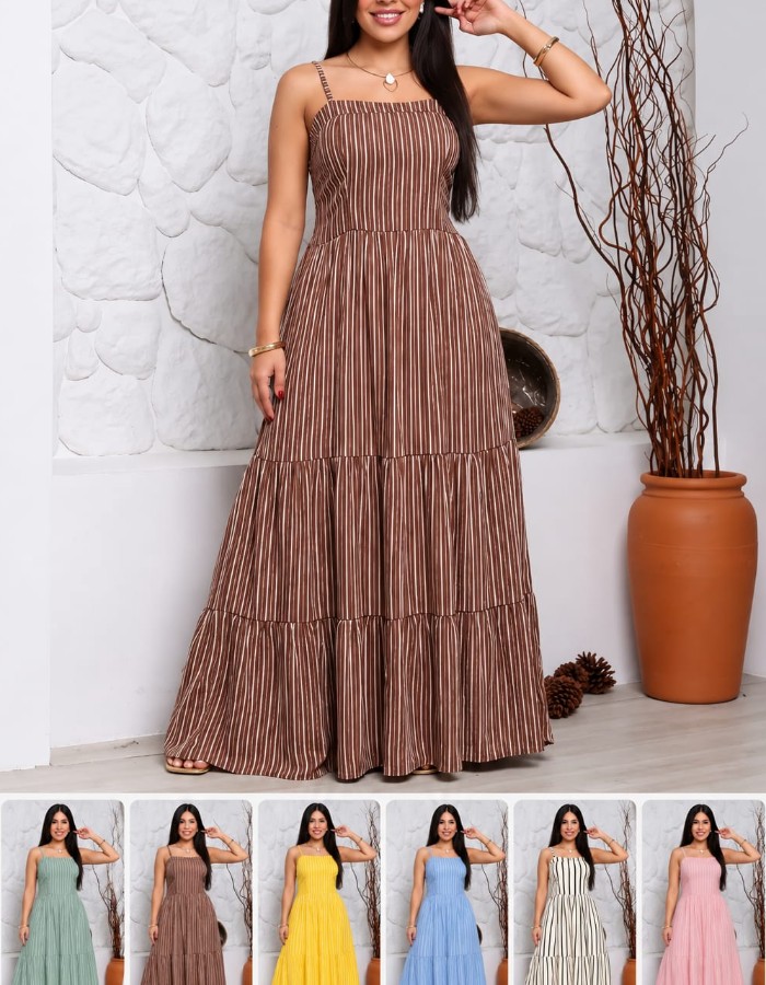 VESTIDO VISCOLINHO LISTA