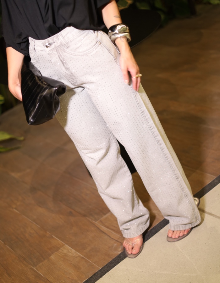  WIDE LEG GREY SHINE