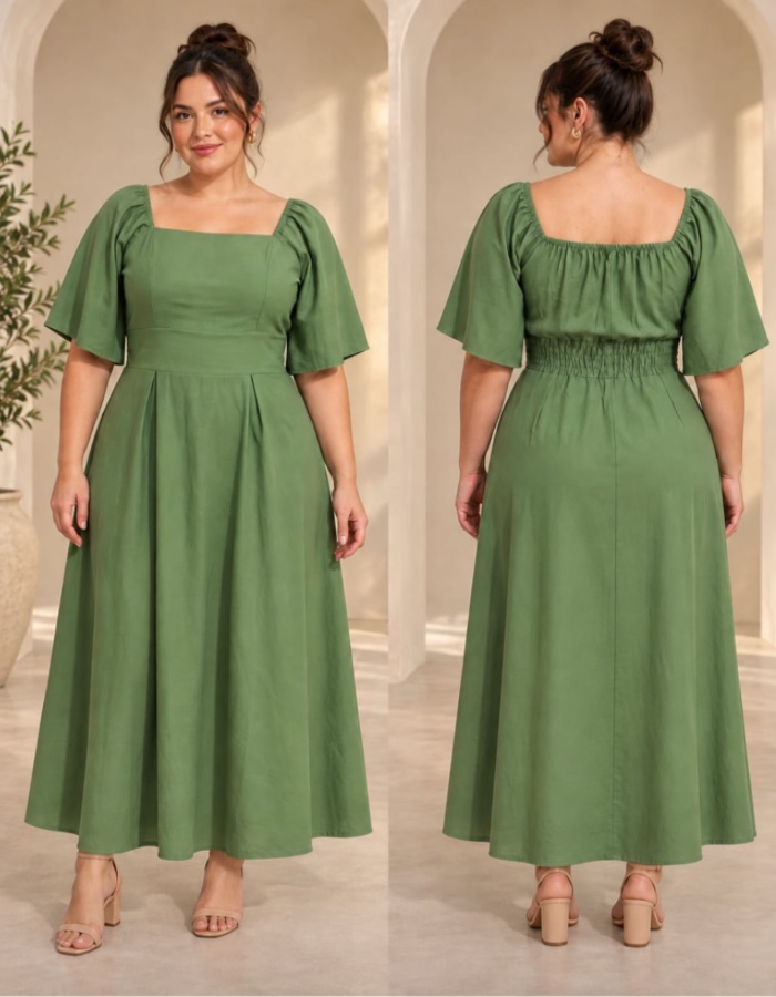 VESTIDO LISO C/ MANGA