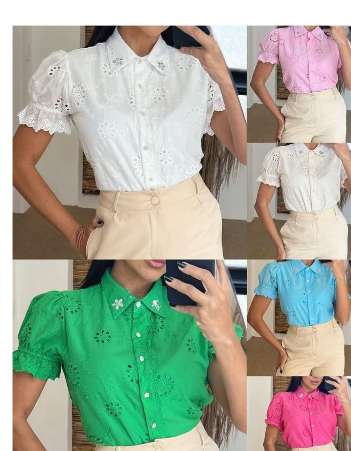 BLUSA TECIDO LESI  DETALHE GOLA 