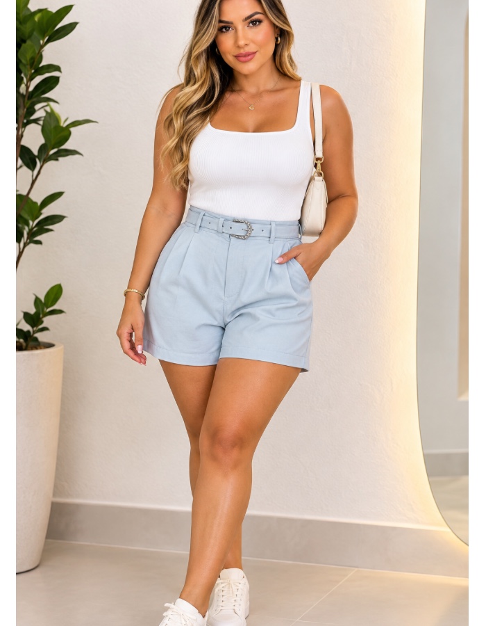 Short em marrant com cinto 