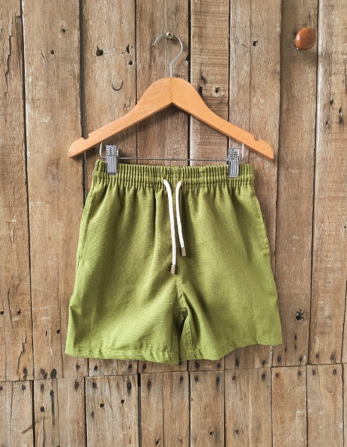 SHORT MAURICINHO DE LINHO VERDE OLIVA