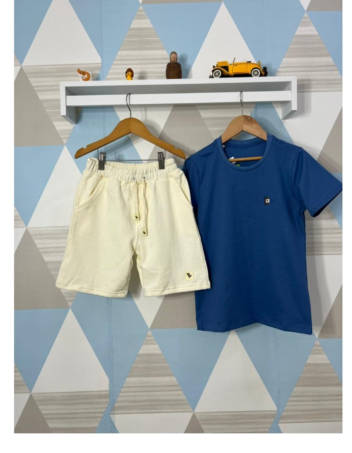 CONJUNTO JUVENIL SHORT MOLETOM E CAMISA MALHA MENEGOTTI 
