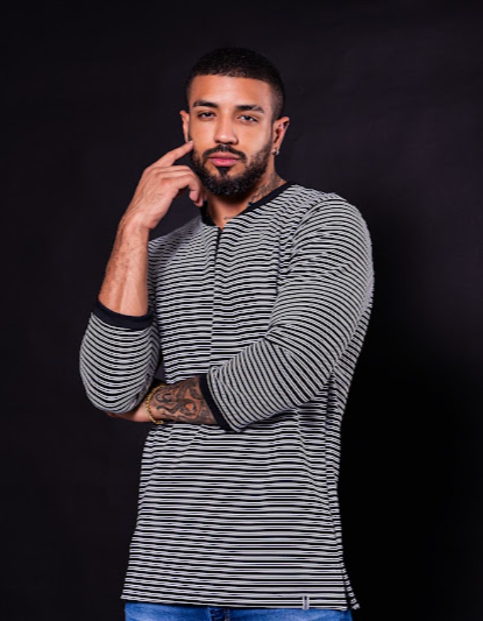 Camisa 3/4 Ziper Listras