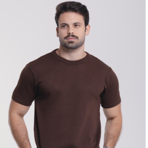 CAMISA TRICÔ GOLA CARECA COLMEIA 