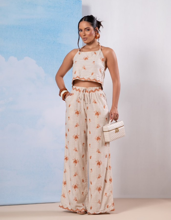 CONJUNTO CALÇA BORDADO