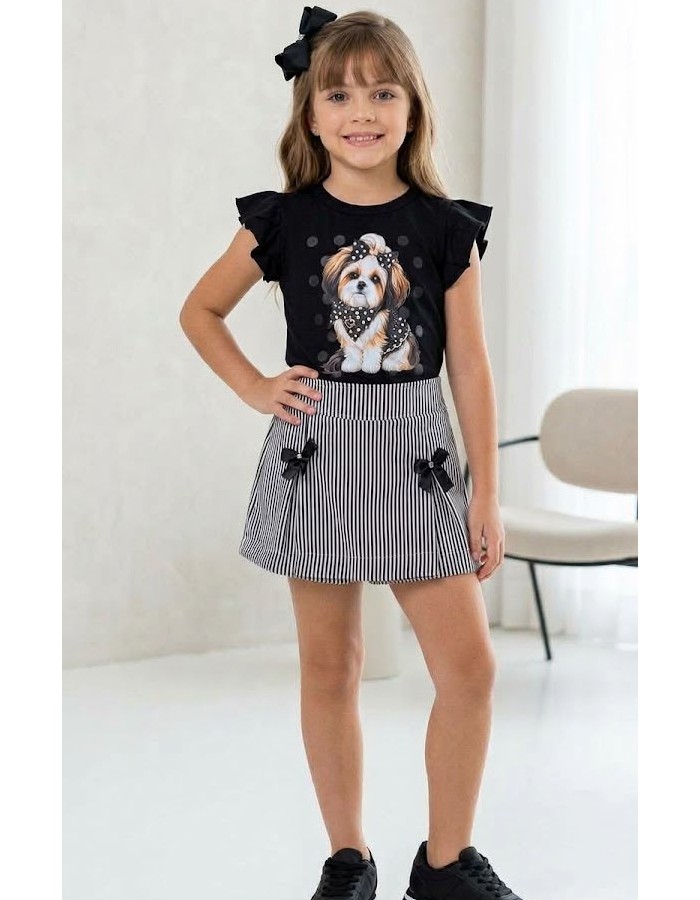 Conjunto Cachorrinha FloFlo  Blusa malha menegoti 