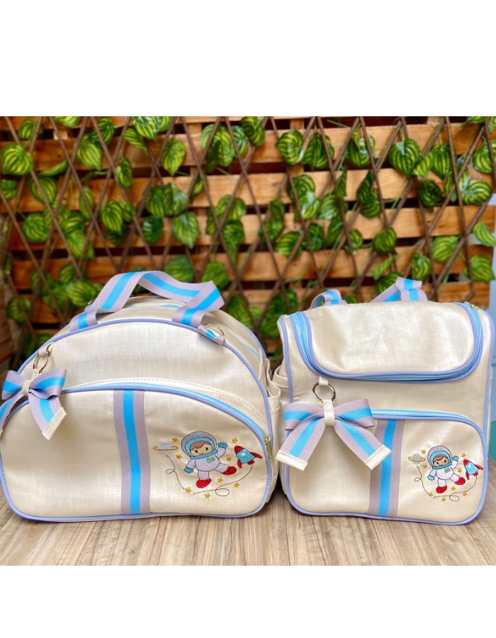 CONJUNTO BOLSA, TROCADOR  E MOCHILA MULTIFUNCIONAL BEBE EMANUEL