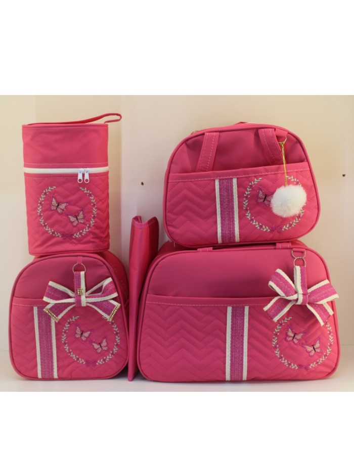 CONJUNTO BOLSA 5 PEÇAS BORDADA BEBE EMANUEL