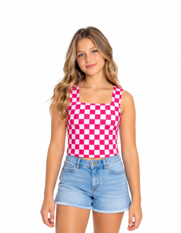 CROPPED QUADRICULADO