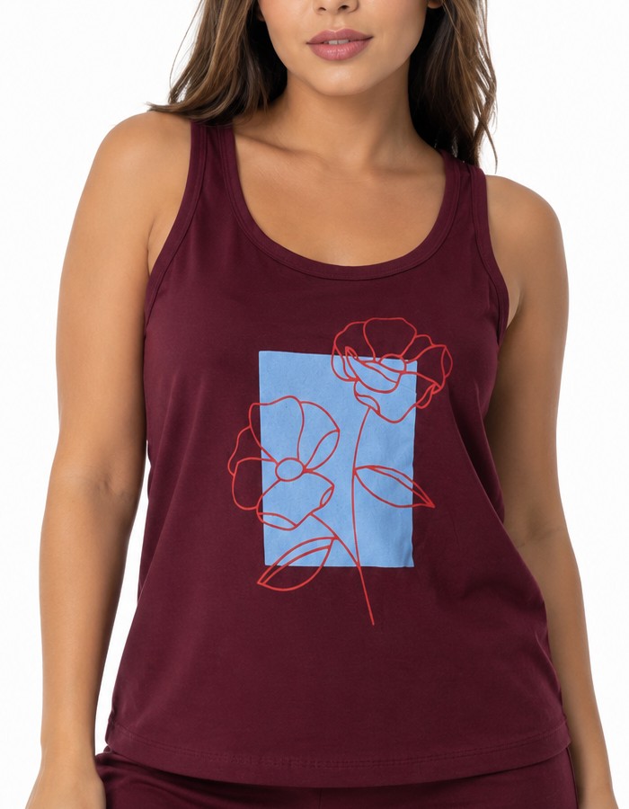 APENAS BLUSA REGATA-FLORES