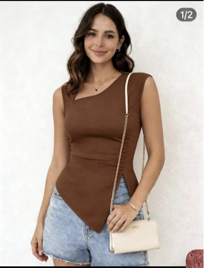 Blusa Tecido Alfaiataria c/ Recorte