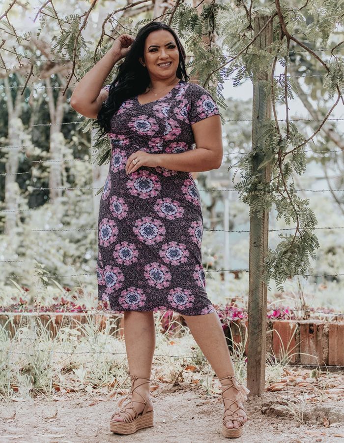 VESTIDO CURTO FRANZIDO COM MANGA - TAM G