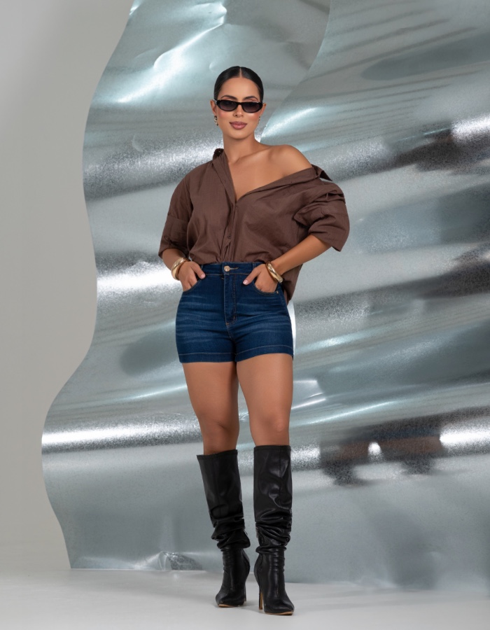 Short meia coxa