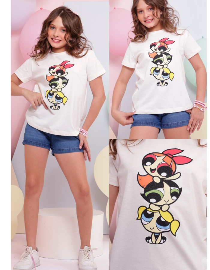 Blusa tshirt off meninas super poderosas