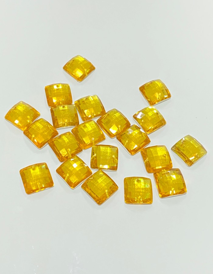 CHATON CRISTAL C/ FURO QUADRADO 12X12 C/100 UND