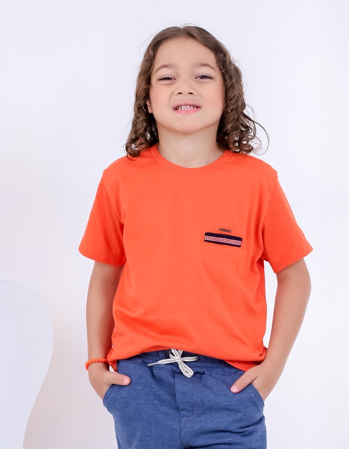 CAMISA TRABALHADA BOLSO EMBUTIDO 10 AO 16