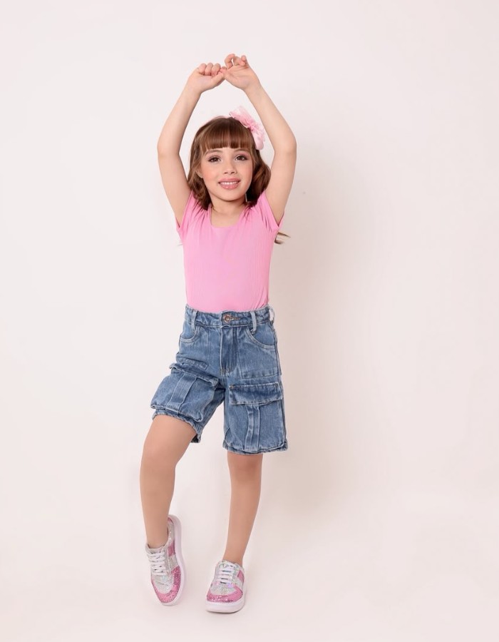 BERMUDA JEANS INFANTIL DESGRADEADA