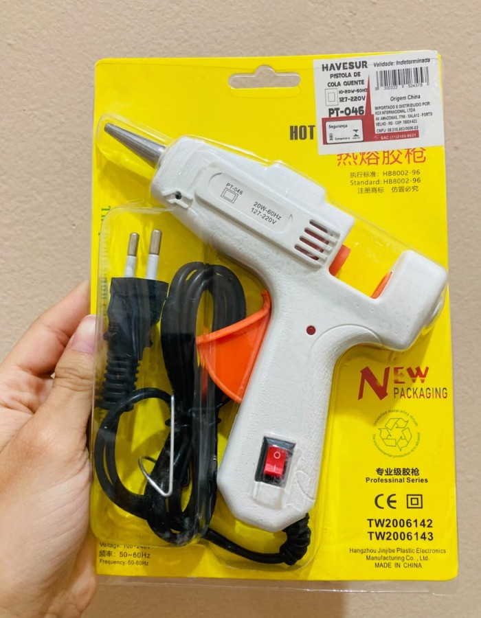 PISTOLA COLA QUENTE HAVESUR PT-046 C/BOTÃO - UND