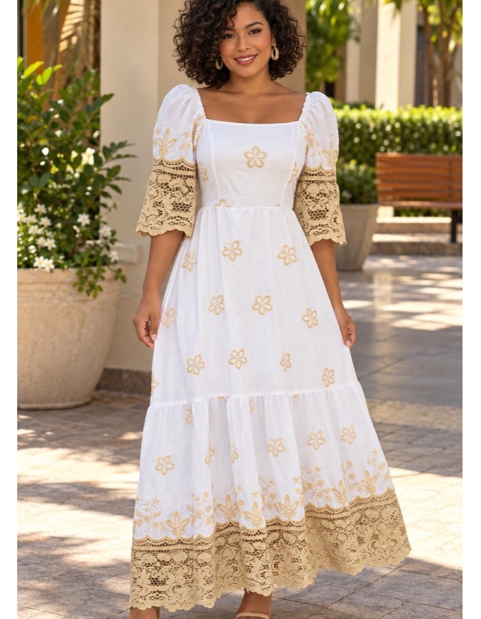 Vestido longo barra lese 