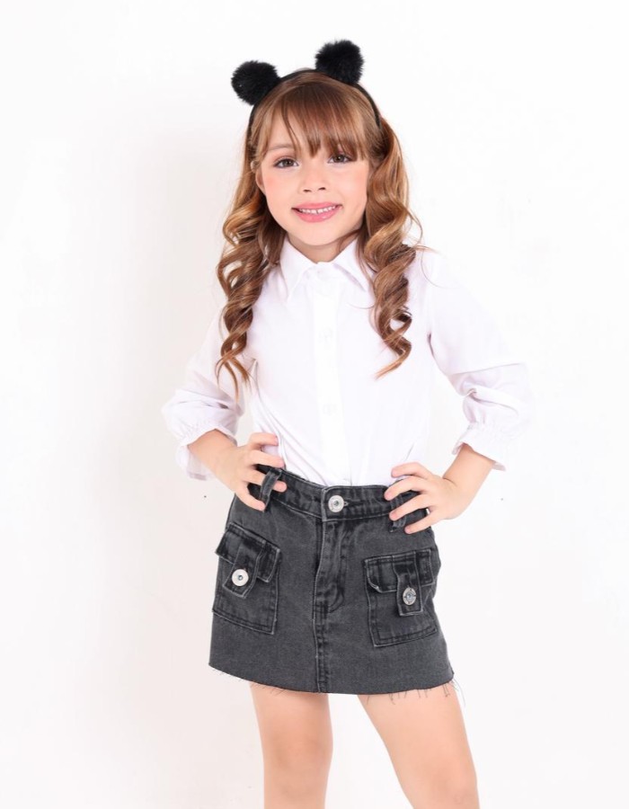 SHORT SAIA BLACK INFANTIL DESGRADEADO