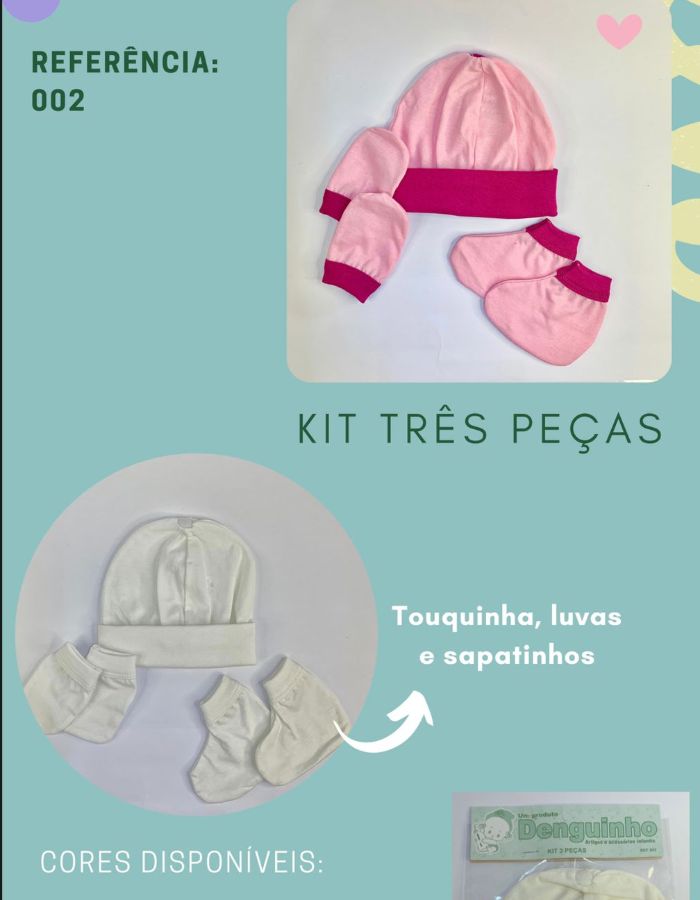 KIT DENGUINHO 03 PEÇAS LISO 002