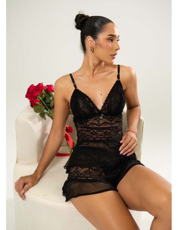 Baby doll tule luxo 
