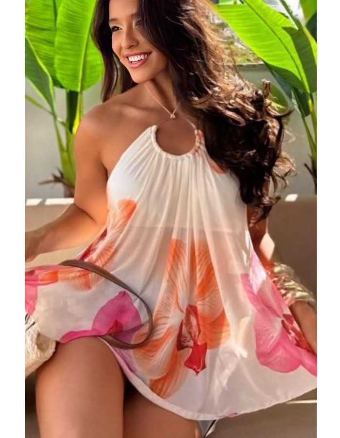 BATA EM TULE ESTAMPADA FORRADA