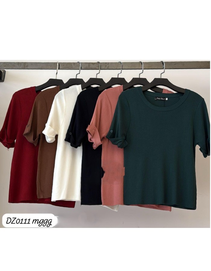 BLUSA TRICO MODAL C/ BOTÃO NA MANGA