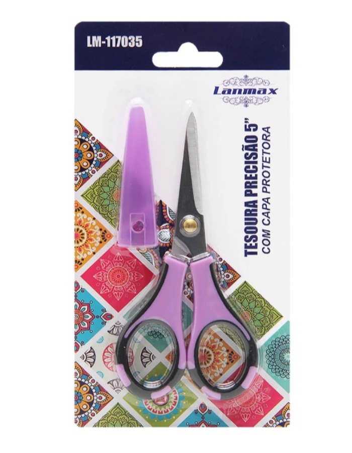 TESOURA PRECISÃO COM CAPA 5'' POLEGADAS - LANMAX 