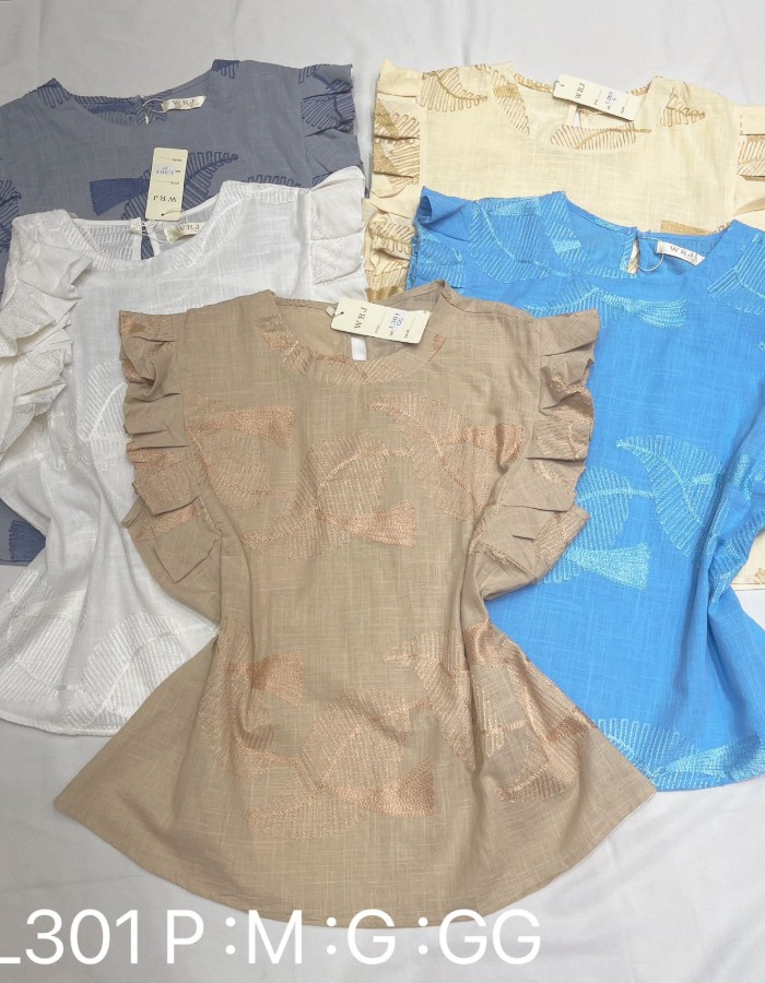 BLUSA TECIDO LINHO COM ALGODAO BORDADA 