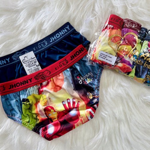 CUECA INFANTIL PERSONAGENS C/03 NA BOLSA