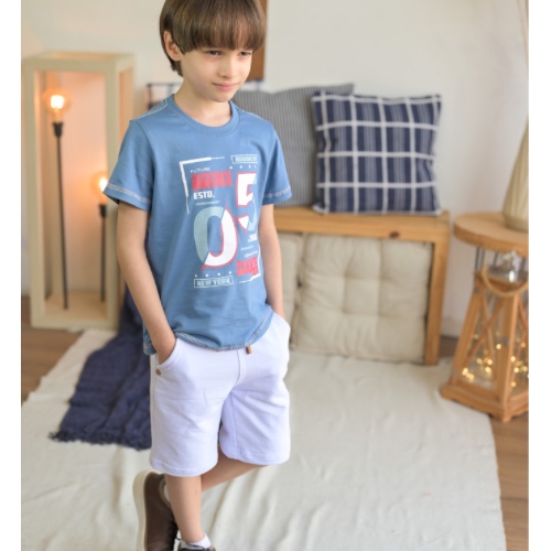 Conjunto: ESTAMPADA  05+ bermuda branca