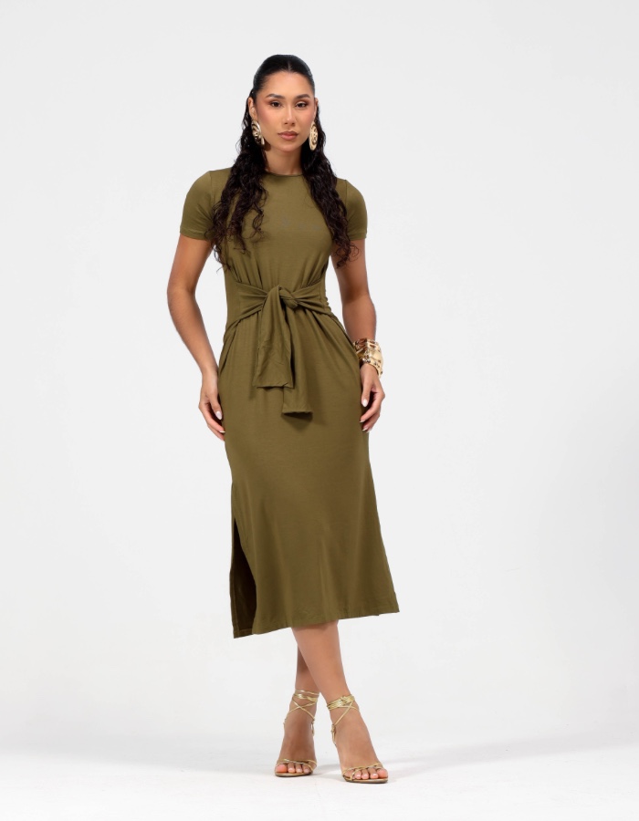 Vestido Amarração Liso